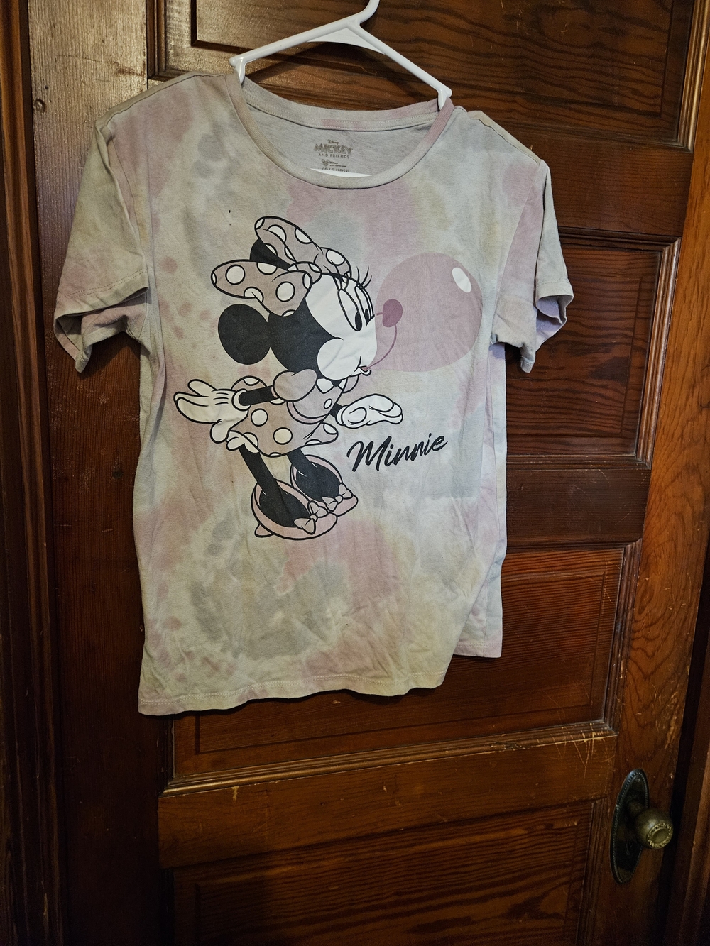 Disney Minnie Mouse Tie-Dye Tee - Pink & Gray